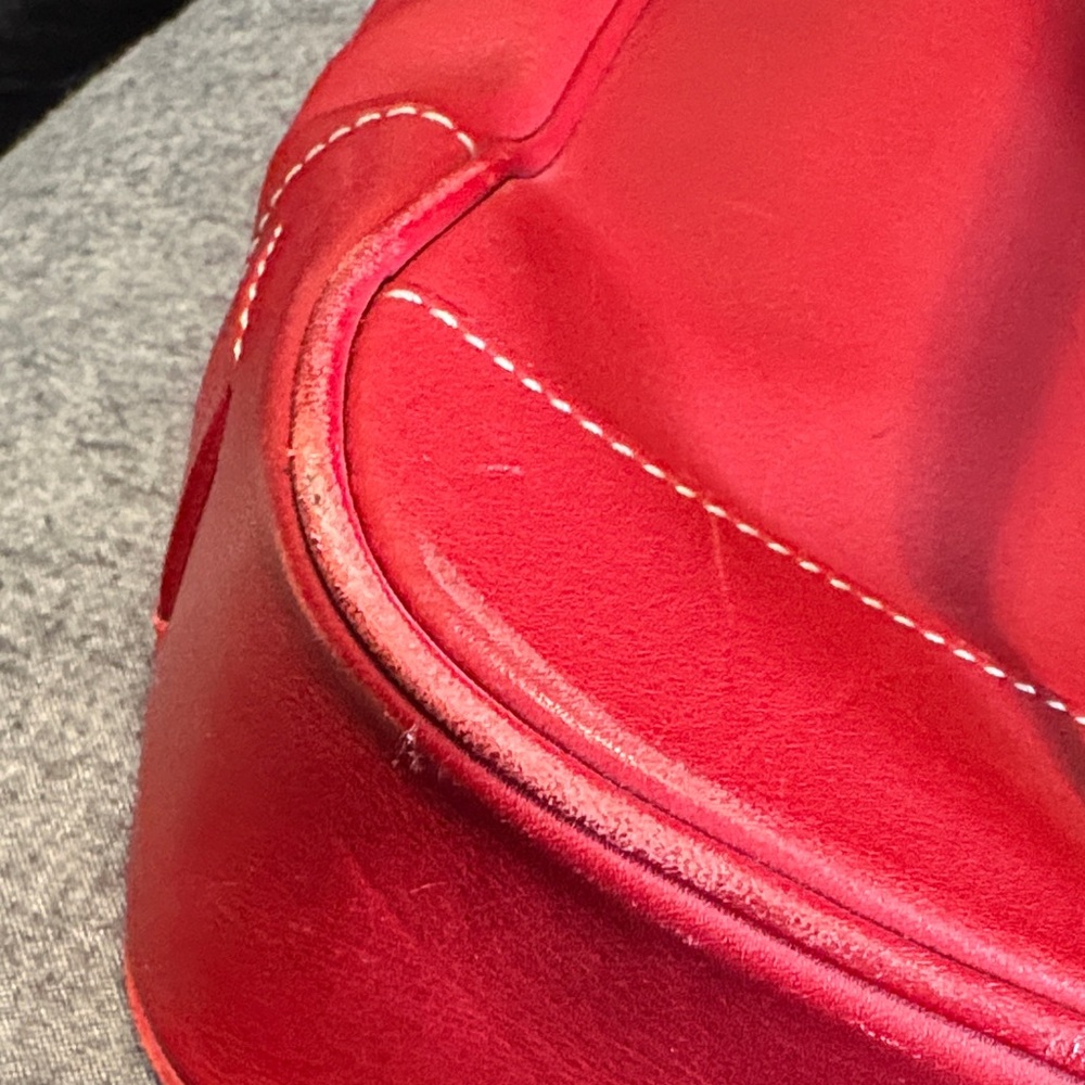 Coach Red Leather Tote Bag - Picture 15 of 16